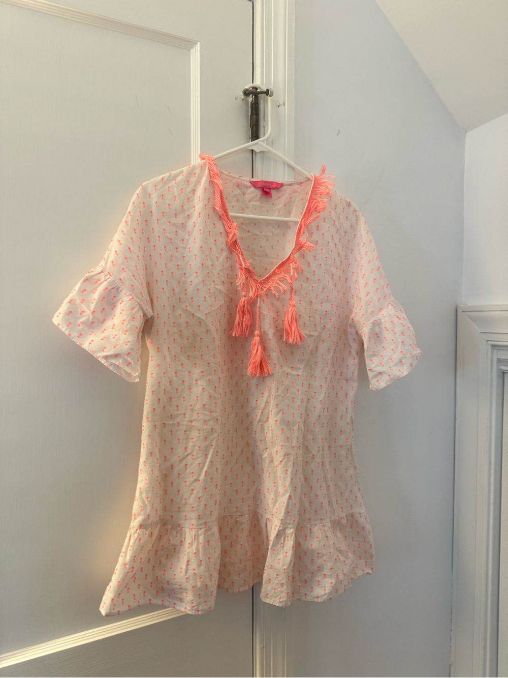 Lilly Pulitzer swim coverup with Coral Pink Tassel